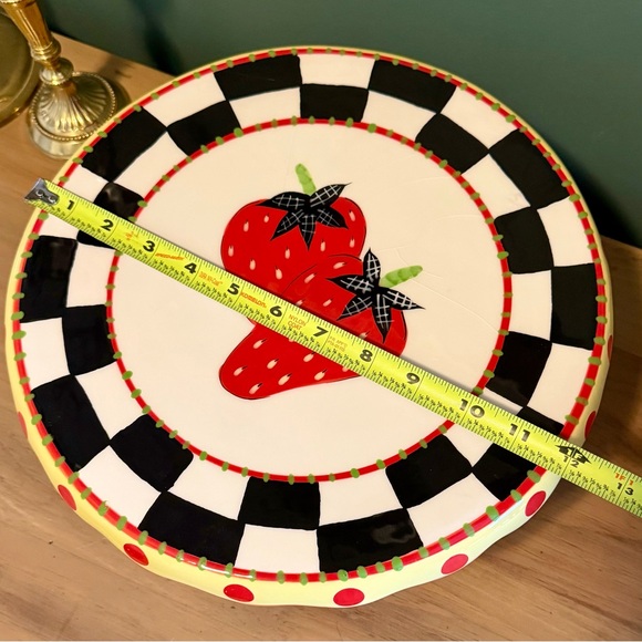 Reversible Cake Stand & Chip-and-Dip Tray | Strawberry MacKenzie-Childs Inspo - Picture 8 of 9